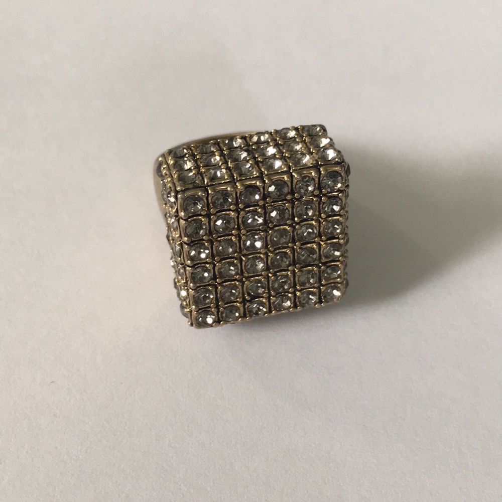 Lia Sophia Cubist Heavy Stone Encrusted Ring 7 - Picture 4 of 7